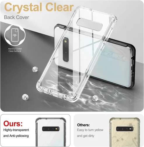 Vista 2 de SURITCH Funda transparente para Samsung Galaxy S10 Plus (solamente) de 6.4 pulgadas, [protector de pantalla integrado], protección de cuerpo
