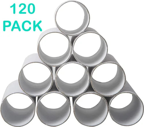 Vista 2 de Paquete de 120 tubos de cartón para manualidades, rollos de manualidades, tubos redondos, rollos de papel higiénico, tubos de cartón