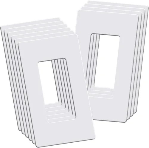 Vista 16 de Placas de pared decorativas sin tornillos, cubiertas de tomacorriente seguras para niños de 3 bandas, tamaño estándar 4.68" x 6.54", placa frontal