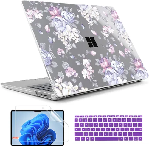 Vista 14 de TWOLSKOO Funda para portátil Microsoft Surface Go 2/1 de 12.4" lanzada con el modelo 1943/2013, carcasa rígida de plástico protectora y cubierta