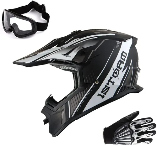 Vista 13 de 1Storm - Casco de motocross para adultos BMX MX ATV Dirt Bike Downhill Mountain Bike, estilo de carreras H637