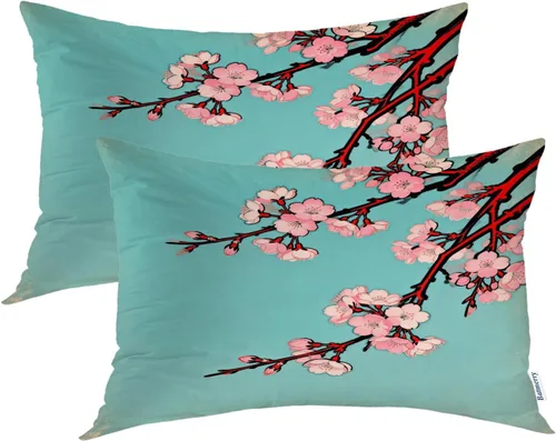 Vista 52 de Batmerry Fundas de almohada decorativas con estampado digital de hojas verdes y gatos negros con estampado digital para sofá, cama, cremallera