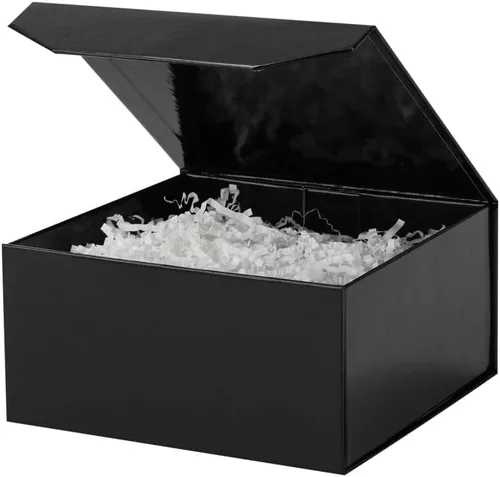 Vista 57 de 1 paquete de caja de regalo negra con tapas, pequeña de 12 x 8 x 2.7 pulgadas, cajas de regalo para ropa, cajas de regalo para camisas con cinta