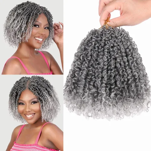 Vista 34 de Unionbeauty - Paquete de 8 trenzas de ganchillo Yanky Twist de 6 pulgadas, 8 paquetes, color negro natural, micro Passion Twist, extensiones