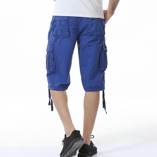 Vista 27 de Leward Pantalones cortos cargo de sarga de algodón para hombre, ligeros para exteriores