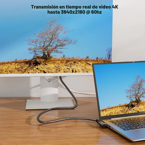 Vista 2 de Cable USB C a C 3.2 Gen 2 × 2 de 100 W/20 Gbps [6.6 pies/6.6 ft] Salida de video 4K de carga rápida compatible con Thunderbolt 3/4 para MacBook iPad