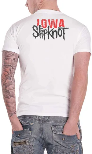 Vista 2 de Slipknot T Shirt Iowa Goat Shadow Band Logo Official Mens White
