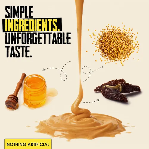 Vista 4 de Plochman's Miel Chipotle Mostaza, condimento gourmet dulce picante ahumado, 11 onzas
