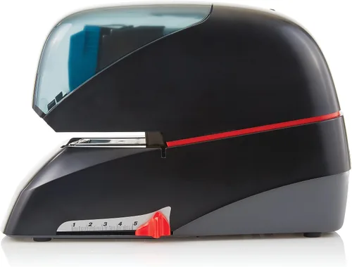 Vista 2 de Rapid 5080e - Grapadora eléctrica profesional para cartuchos con capacidad para 90 hojas, color negro, incluye 1 cartucho con 5000 grapas (90147)