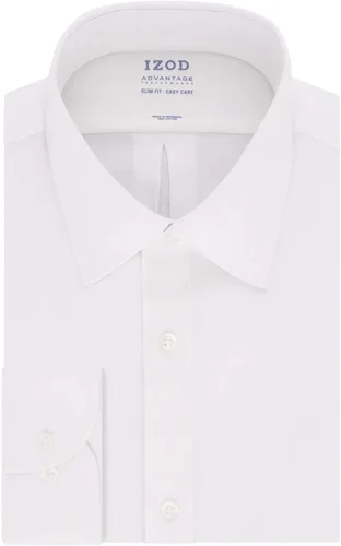 Vista 3 de IZOD Camisa de vestir para hombre, ajuste delgado, elástico, cuello refrescante, color liso