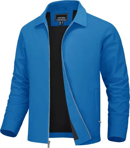 Vista 10 de MAGNIVIT Chaquetas ligeras para hombre, cortavientos ligeros, con cremallera completa, elegante, abrigo de golf, negocios, trabajo, vestido casual