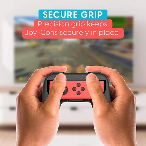 Vista 5 de TalkWorks Video Game Wheels & Controllers Nintendo Switch + OLED Joy-Con Compatible - 2 Wheels, 2 Mini Controllers - Handheld Joystick Remote