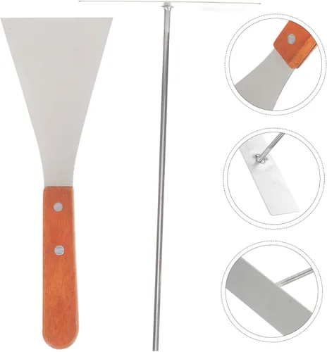 Vista 2 de HEMOTON Juego de herramientas para panqueques de acero inoxidable, esparcidor de crepé fácil de usar para crepes panqueques