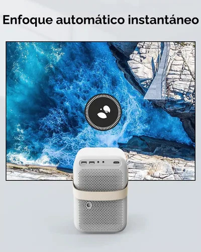 Vista 4 de POKITTER Proyector Orca 1080P con WiFi y Bluetooth, Android 9.0 con más de 5000 aplicaciones, 550 lúmenes ANSI, enfoque automático, corrección