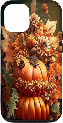 Vista 26 de iPhone 16 Vintage hojas caídas otoño calabaza especia feliz otoño caso