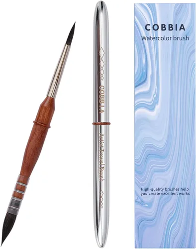 Vista 8 de Pinceles redondos Kolinsky de punta fina para acuarela, acrílico, gouache, pintura al óleo y manualidades - Juego de suministros de arte de viaje