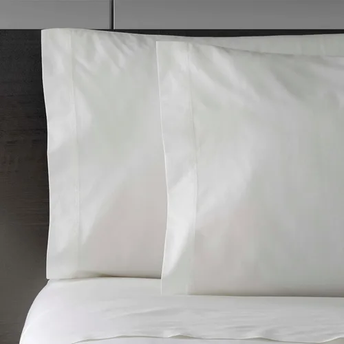 Vista 2 de Vera Wang - Sábanas tamaño Queen, juego de ropa de cama de percal de algodón, elementos esenciales para habitación (blanco, Queen)