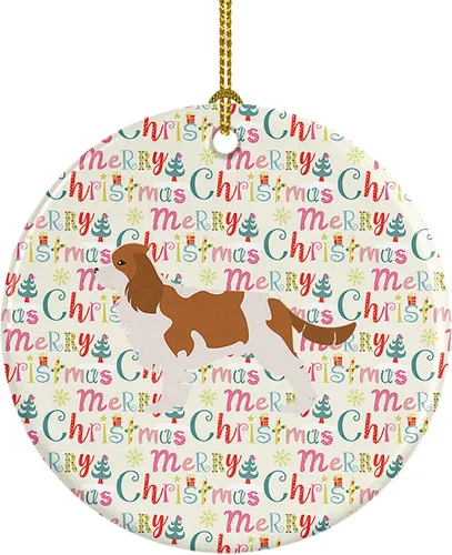 Vista 105 de Caroline's Treasures Affenpinscher - Adorno de cerámica con texto en inglés "Merry Christmas", multicolor para colgar en el árbol de Navidad
