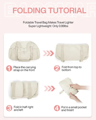 Vista 7 de BAGSMART Bolsa de fin de semana para mujer, bolsa de viaje con bolsa de zapatos para viajes, 26L para el aeropuerto, bolsa de mano para gimnasio