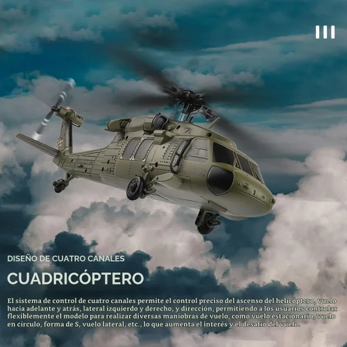 Vista 3 de WL K170 BK Hawk Helicóptero RC, 2.4G 4CH Flybarless 6-Axis Giroscopio Altitude Hovering RC Helicóptero militar con soporte de exhibición