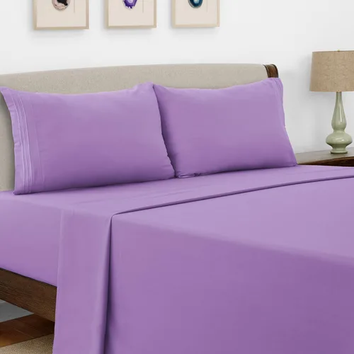 Vista 357 de LUX Décor - Juego de sábanas Twin de microfibra ultrasuave de 3 piezas con sábana encimera, sábana bajera de 16 pulgadas de profundidad y funda
