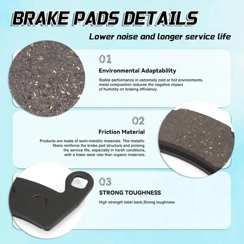 Vista 7 de 2 pares de pastillas de freno traseras o delanteras para Polaris Ranger 500 570 700 800 900 RZR 800 900 XP Ranger 700 accesorios 800 XP Crew Diesel