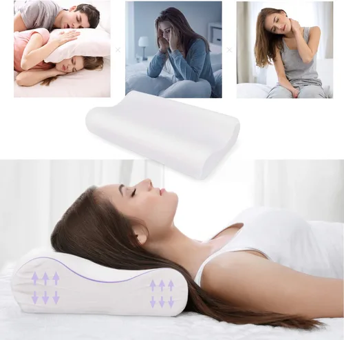 Vista 5 de Restwel almohada de bambú con espuma viscoelástica, duerma mejor, alivio para el dolor de cuello o migrañas Almohada hipoalergénica fresca que ayuda