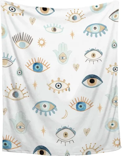 Vista 9 de Manta contra el mal de ojo para recién nacidos, manta de envoltura ultra suave, manta energética, de felpa, ligera, acogedora y transpirable, manta
