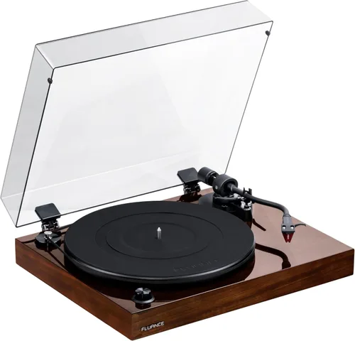 Vista 12 de Fluance RT83 Reference para tocadiscos de vinilo de alta fidelidad con cartucho Ortofon 2M Rojo, motor de control de velocidad, base de madera MDF