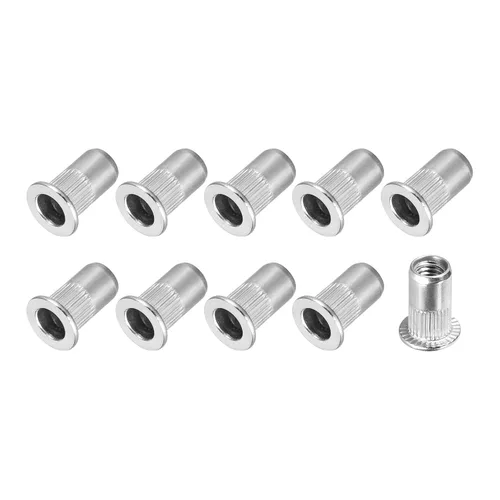 Vista 10 de METALLIXITY Tuercas de remache (M3) 25 piezas, tuercas roscadas de aleación de aluminio, para sujetadores mecánicos de muebles, tono plateado