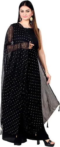 Vista 7 de Chandrakala Chal Dupatta de gasa para mujer, chal envolvente Chunni, beige (D191-P)