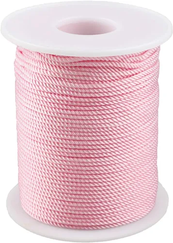 Vista 27 de Cuerda de nailon trenzado de 3 capas para jardinería, manualidades, fabricación de pulseras (0.059 in-164 pies, verde militar)