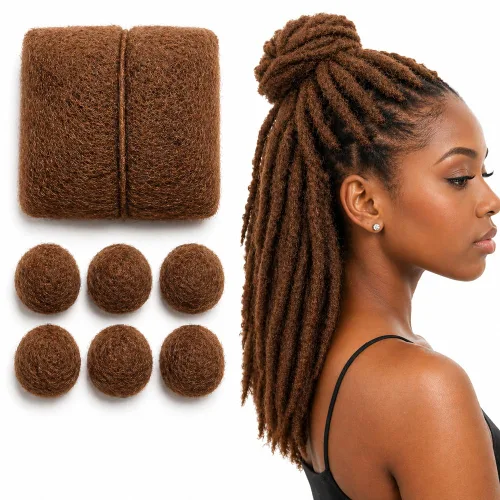 Vista 8 de YONNA Cabello humano afro rizado a granel de 8 pulgadas para trenzas de #28 Rubio rojo anaranjado