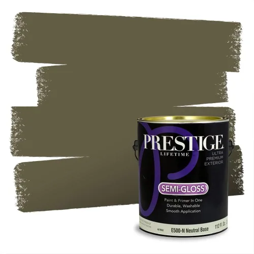 Vista 62 de Prestige Paints - Pintura exterior e imprimación en uno, 1 galón, plano, compatibilidad comparable con el color menta «Whipped Mint» de Behr