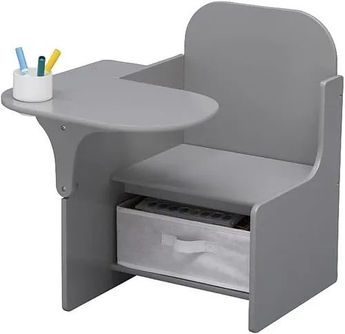Vista 5 de Delta Children MySize - Escritorio con silla y compartimento de almacenamiento, color blanco bianca