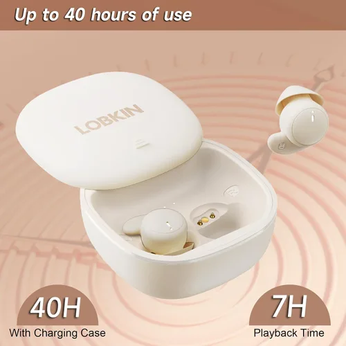 Vista 4 de LOBKIN Audífonos para dormir, inalámbricos Bluetooth 6.0 con bloqueo de ruido, audífonos para dormir de lado en el oído, suaves mini capullos