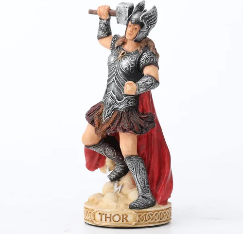 Vista 3 de Veronese Design Figura miniatura de poliresina pintada a mano Thor Dios del Trueno de 3 3/8 pulgadas