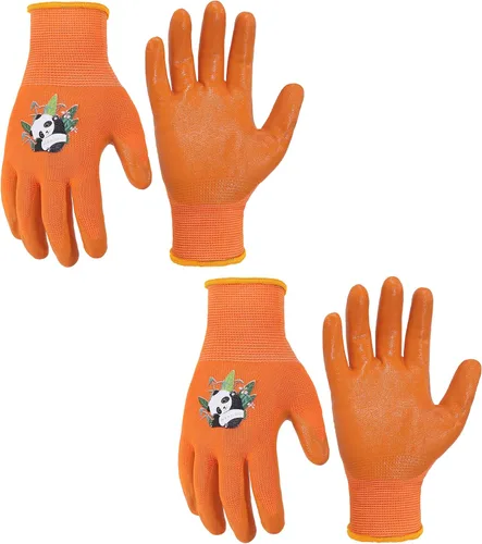 Vista 16 de HANDLANDY 3 pares de guantes de jardinería para niños sin látex, guantes de jardín para niños y niñas con revestimiento de nitrilo para niñas y Verde