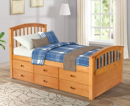 Vista 2 de Cama doble con almacenamiento, con cama corrediza y cajones para invitados