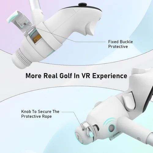 Vista 4 de UPOK VR Golf Club Attachment Compatible with MetaOculus Quest 3 - Controllers Grips Professional Handle Sleeve for Golf +, Golf 5,eClub Enhance