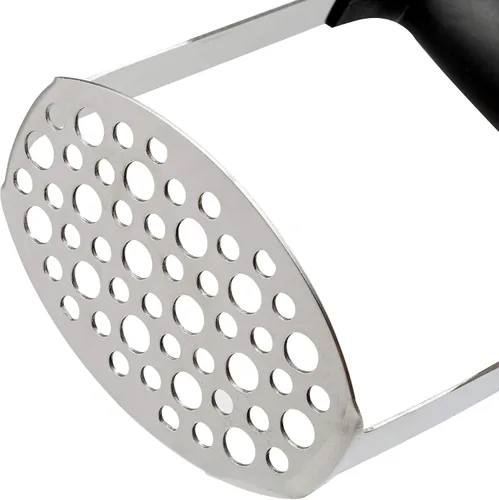Vista 5 de Cooking Light Triturador de acero inoxidable resistente, horizontal amplio y ergonómico, placa fina para puré de papas suave, agarre suave y mango