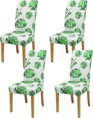 Vista 64 de Fundas para Sillas de Comedor, Juego de Fundas para Sillas de Comedor de 4 Piezas, Fundas Elásticas para Sillas de Cocina, Fundas para Sillas