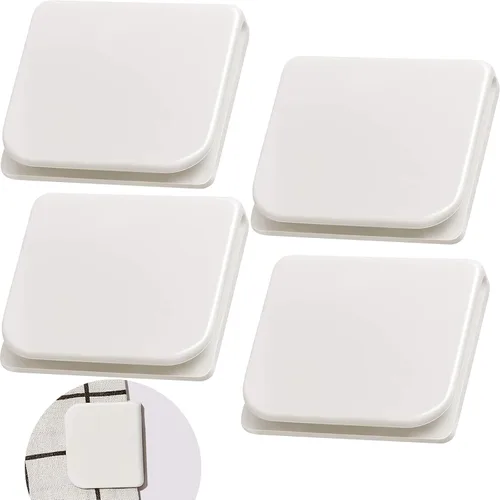 Vista 9 de Jetec 2 clips de cortina de ducha para forro, clip autoadhesivo para cortinas de protección contra salpicaduras, soportes de cortina resistentes al