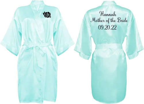 Vista 13 de Bata personalizada para mujer, tallas S-5XL, añade símbolos, texto y monogramas – Batas para bodas, viajes de niñas, cumpleaños y más