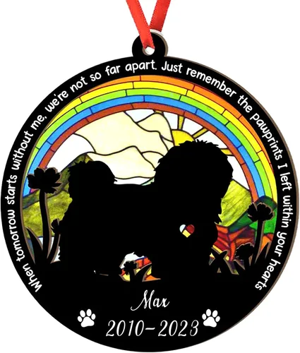 Vista 56 de Adorno personalizado para atrapasoles de sabueso afgano, adorno de Navidad de sabueso afgano, regalo para perro amante, sabueso afgano conmemorativo