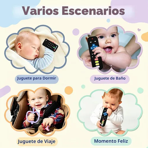 Vista 8 de ZOEDO Juguetes de Dentición para Bebés, Juguetes de Dentición en Forma de Control Remoto, Mordedor de Celular para Bebés, Juguete para Morder
