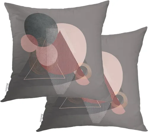 Vista 17 de Abstract Geometric Forms Throw Pillow Covers, Aesthetic Modern Art Cushion Cases Digital Blended Hidden Zipperl Decorative Pillow Covers Square