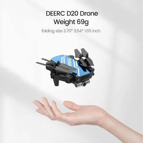 Vista 7 de DEERC D20 - Mini dron con cámara y control remoto, control por voz, selfi gestual, control de altitud, control de gravedad, inicio con un botón