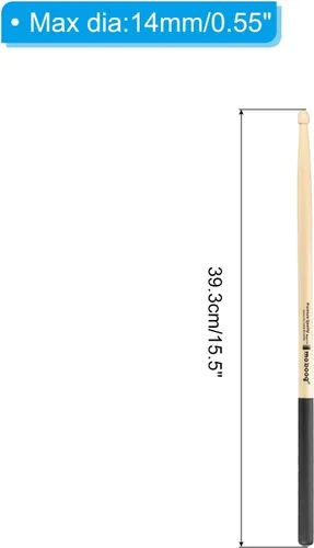Vista 2 de PATIKIL Baquetas de madera de arce con mango antideslizante, agarre para tambor, 7A, negro, 1 par para percusión de instrumentos musicales