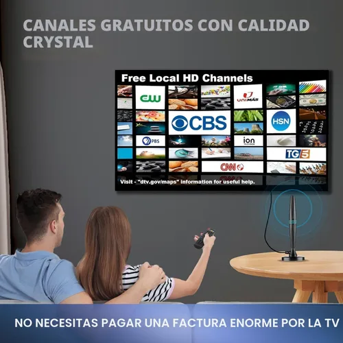 Vista 7 de Antena de TV para canales locales, antena de TV para Smart TV interior Gris oscuro